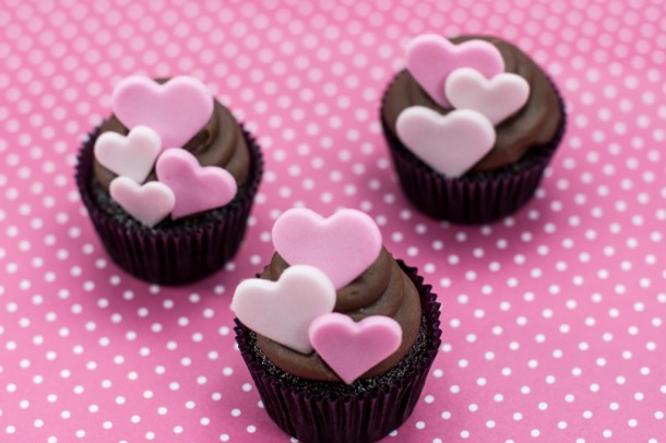 Cupcake corações